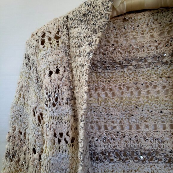 Anthropologie Knitted And Knotted Multicolor Loose Weave Cardigan M - Picture 9 of 10